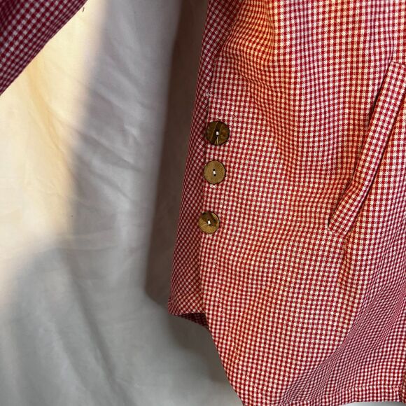 MissLook Gingham Plaid Hooded Faux Fur Lined Jacket Preppy Boho Size XL - Picture 6 of 14